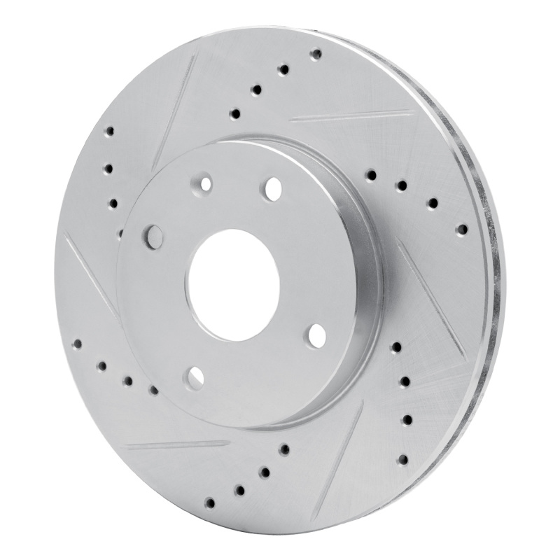 Chevrolet Epica Brake Rotor (1) - Front Left - R1 Concepts - Drilled & Slotted - Silver - `04-`10